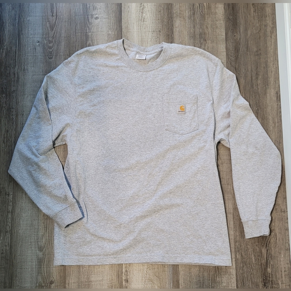 Carhartt Long Sleeve Pocket Tee Men's Size Large Gray